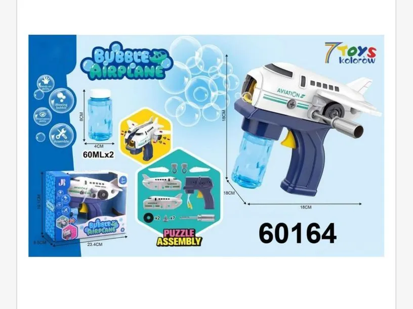 Pistolet do Baniek Mydlanych Bubble Plane 60ml x2