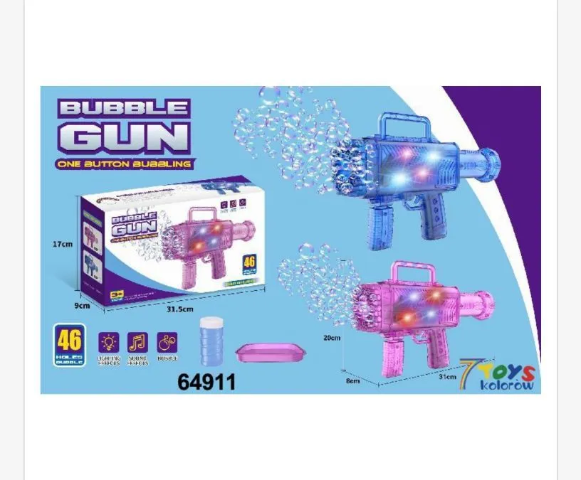 Pistolet do Baniek Mydlanych One Button Bubble Gun