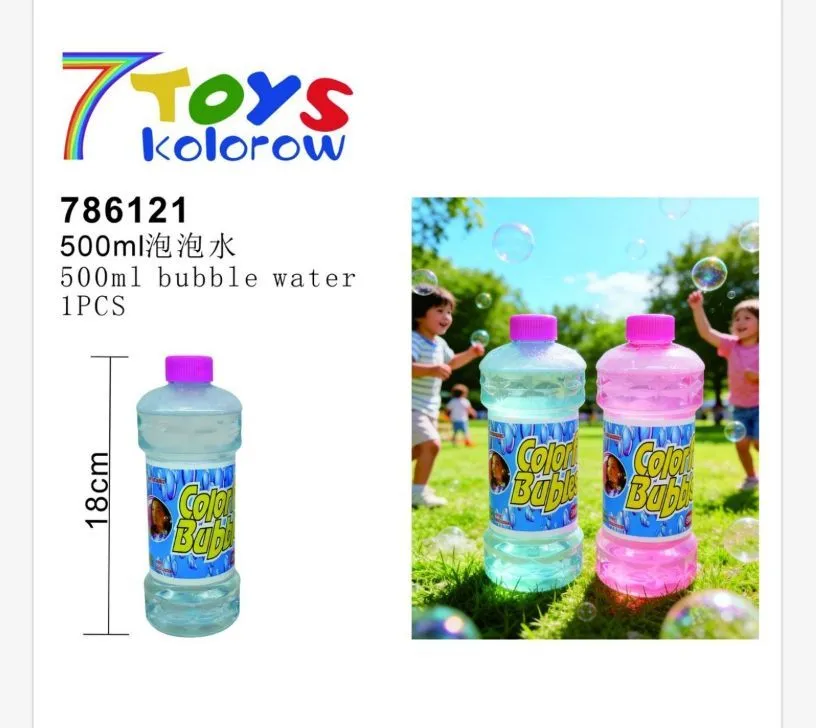 Płyn do baniek mydlanych kolorowych 500ml 18cm