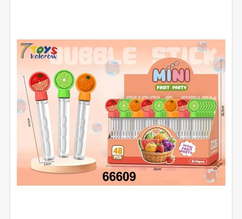 Różdżka do Baniek Mydlanych Mini Fruit Party 3PCS