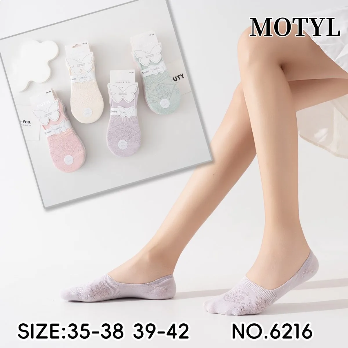 Skarpetki damskie motyle 4 pary rozmiary 35-38/39-42