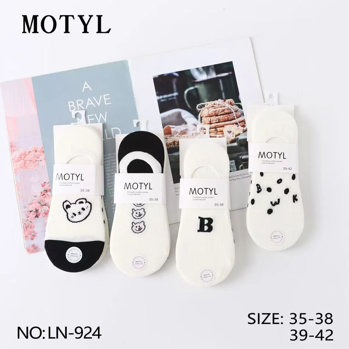 Skarpetki damskie Motyl z nadrukami rozmiar 35-38 i