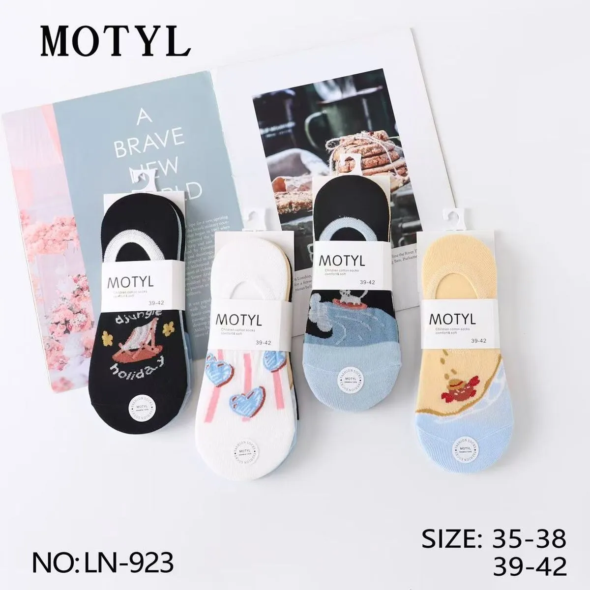 Skarpetki damskie Motyl 4 pary rozmiar 35-42 NO.LN-923