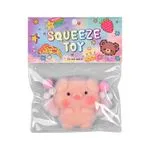 Zabawki Squeeze Toys Gniotek Flokowany Świnka Różowa 24szt
