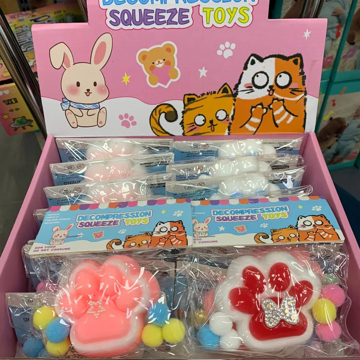 Zabawki Squeeze Toys Łapa Kota Antystresowa Squishy 16 szt.