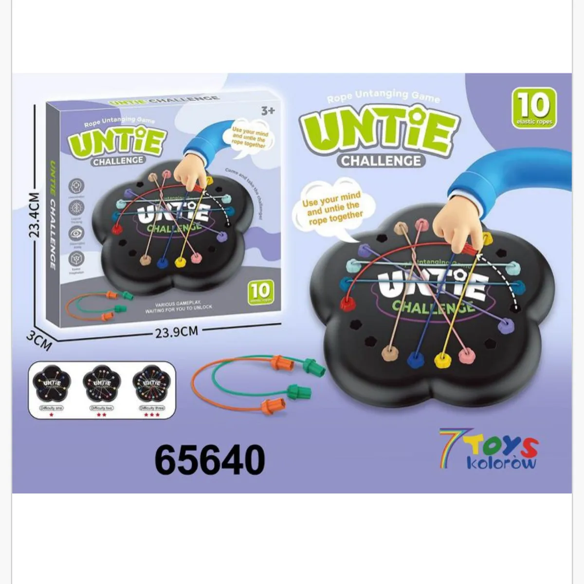 Gra Logiczna Untie Challenge 23,9cm - Sznurki 10 szt.
