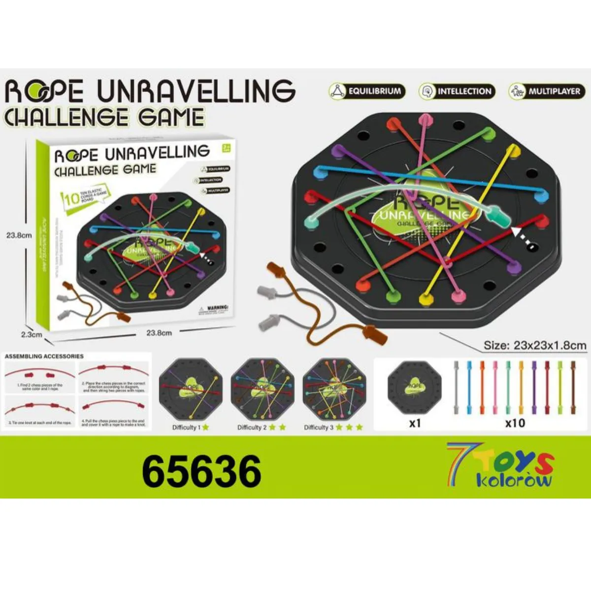 Gra logiczna Rope Unravelling Challenge Game 23cm, 12 szt.