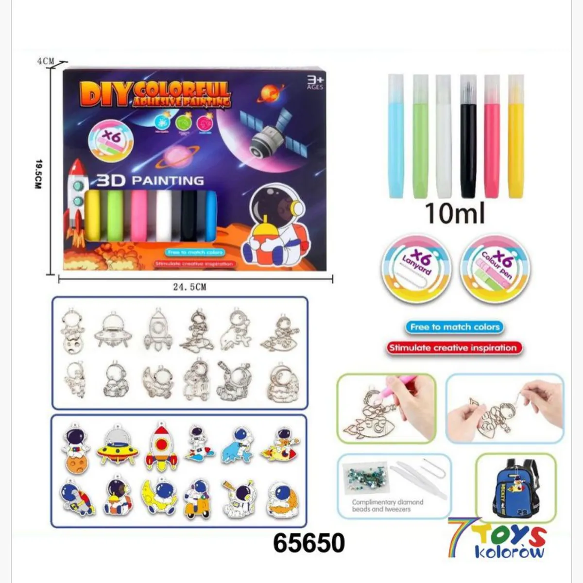 Zestaw DIY Colorful Adhesive Painting 3D Kosmos 24,5x19,5cm