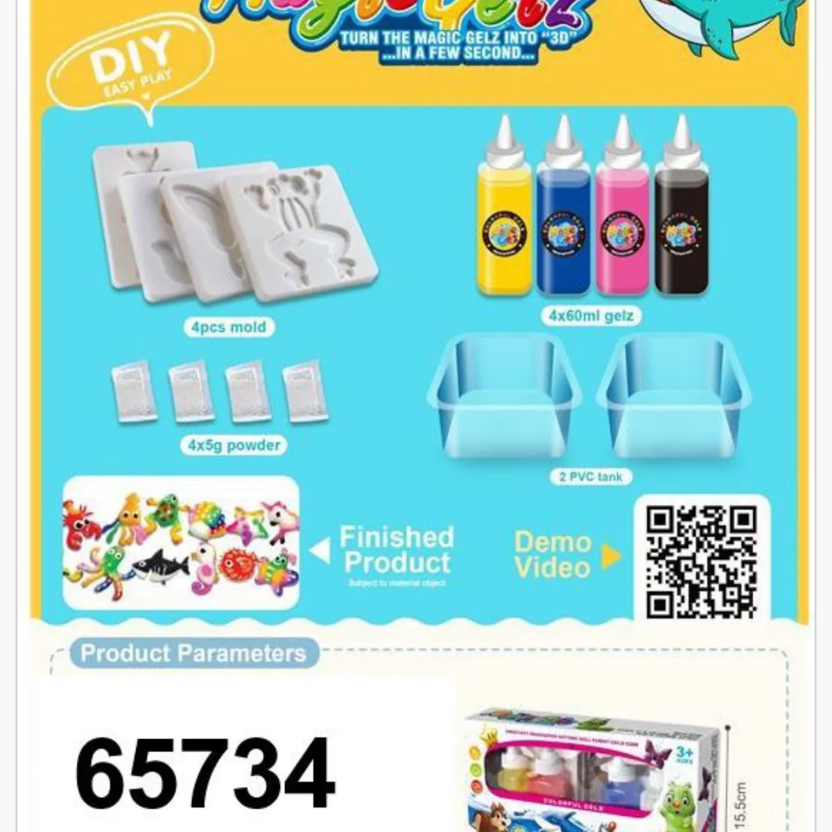 Zestaw Magic Gelz DIY - 4 formy, 4 żele 60ml, 25.9x15.5cm