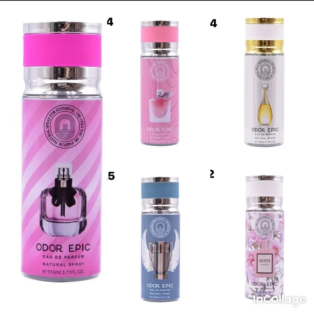 Perfumowane Mgiełki Odor Epic 110ml - Mix Zapachów 24 szt.