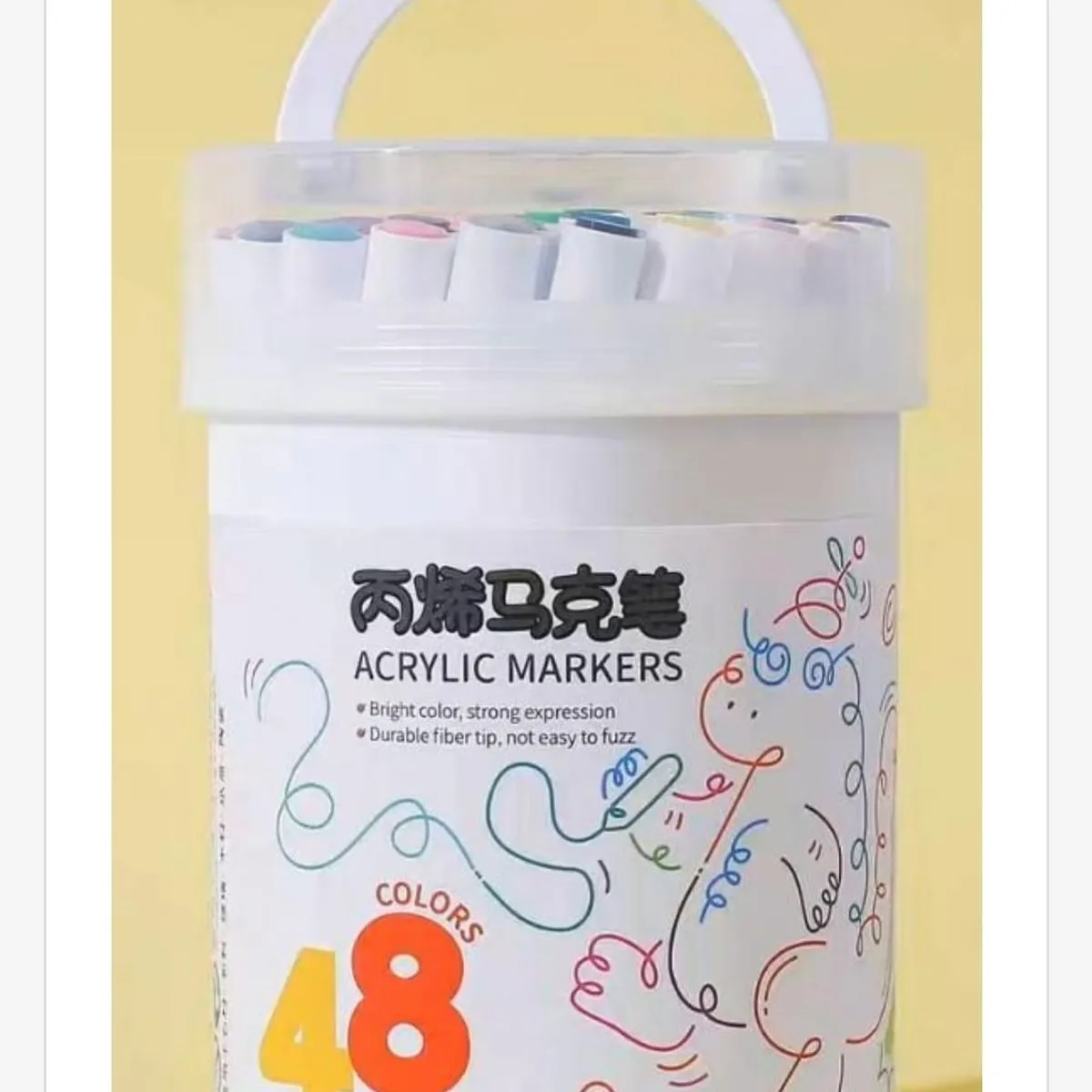 Akrylic Markers 48 Kolorów - Zestaw w Wiaderku z Rączką
