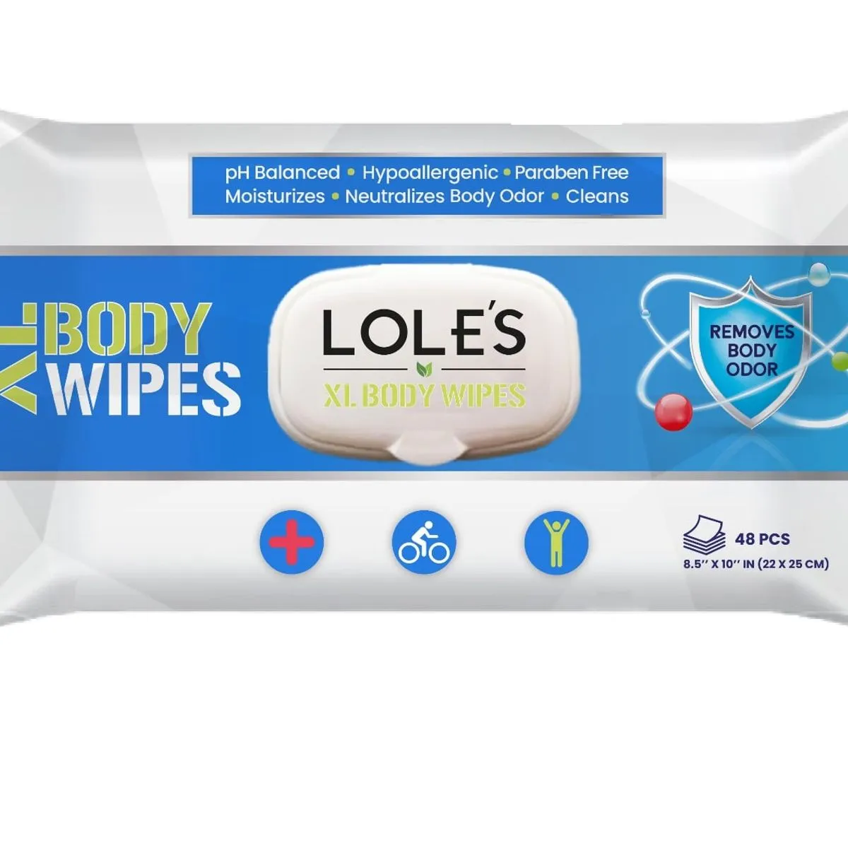 Lole's Chusteczki XL Body/Sport 48PCS 22x25cm Nawilżane