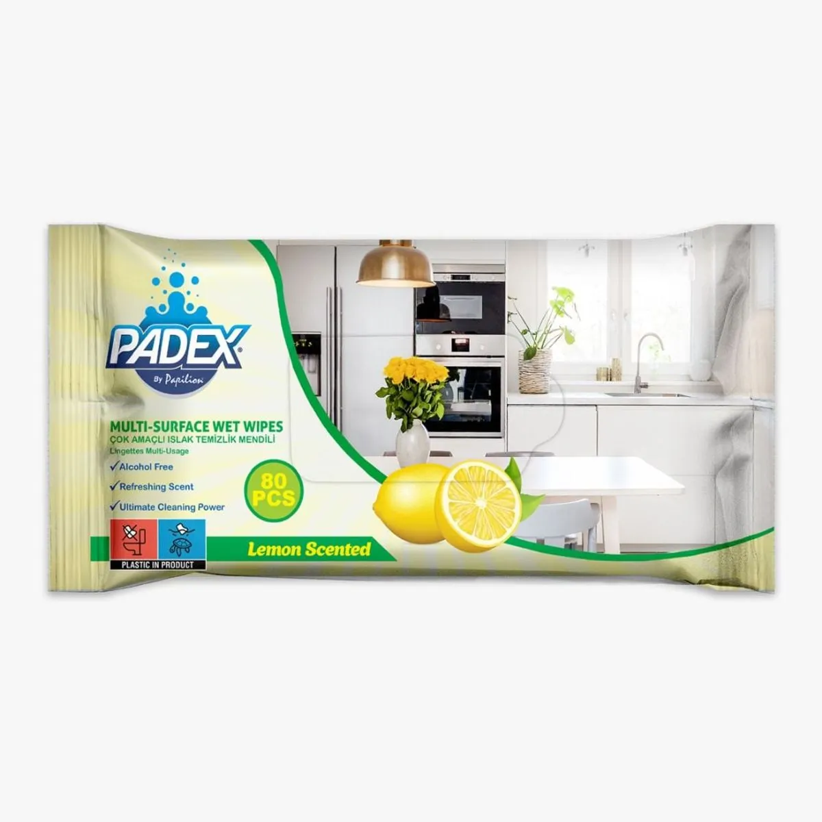 Padex Multi Chusteczki do Powierzchni 80PCS Cytrynowe