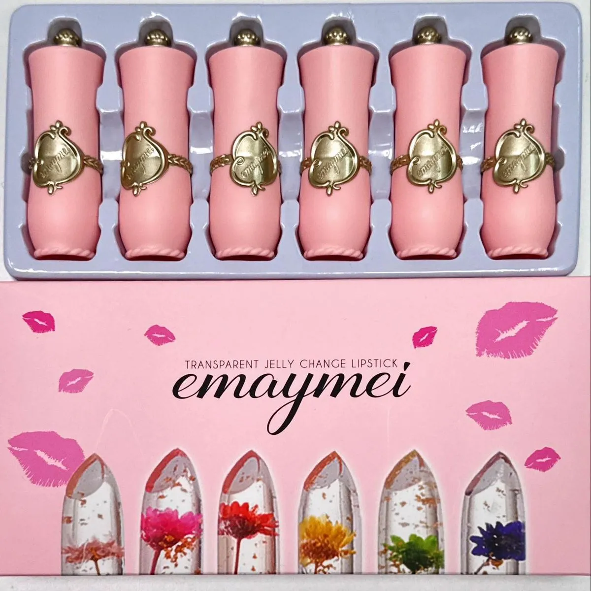 Pomadka Emaymei Transparent Jelly z Kwiatem 24 szt.