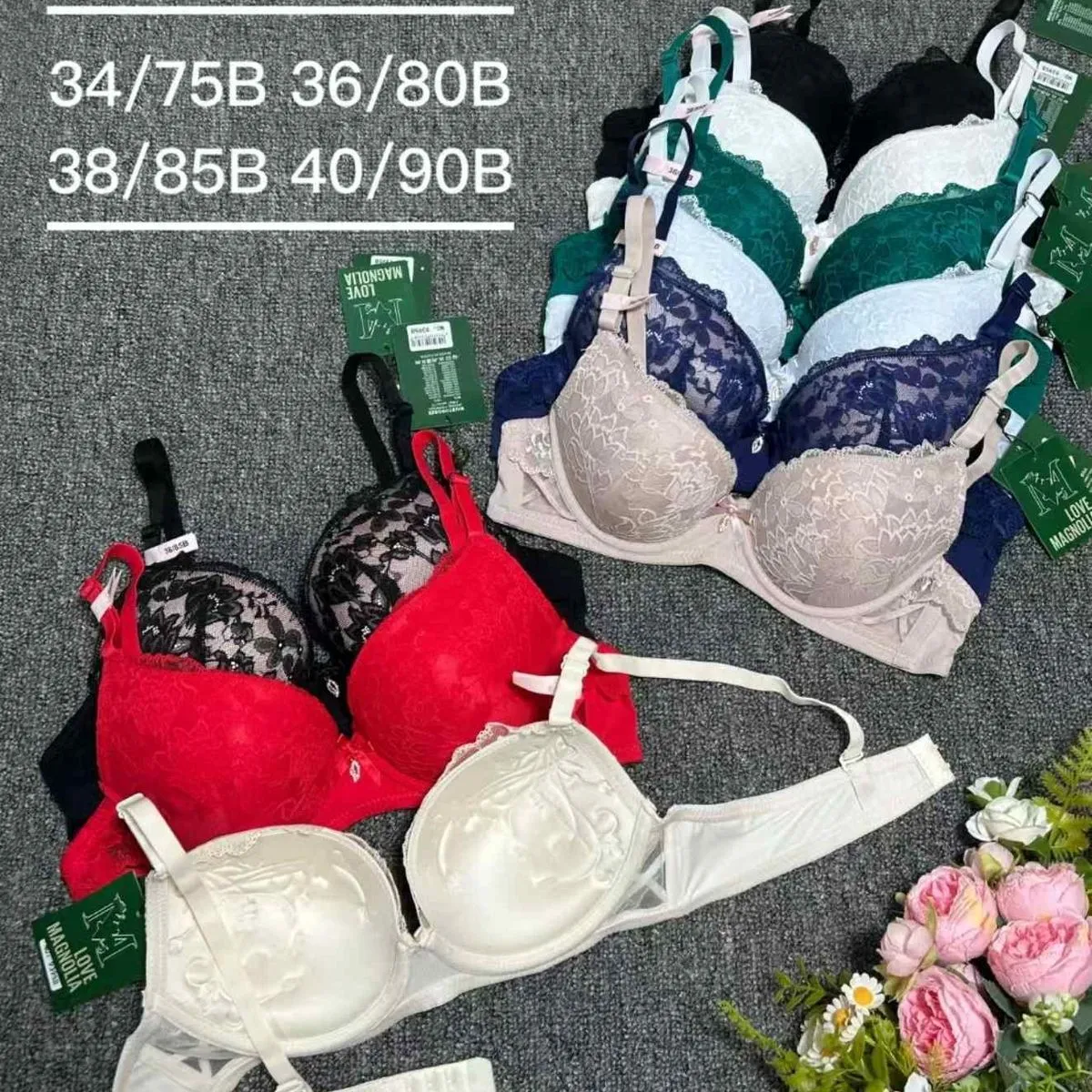 Biustonosz damski koronkowy 34/75B 36/80B 38/85B 40/90B