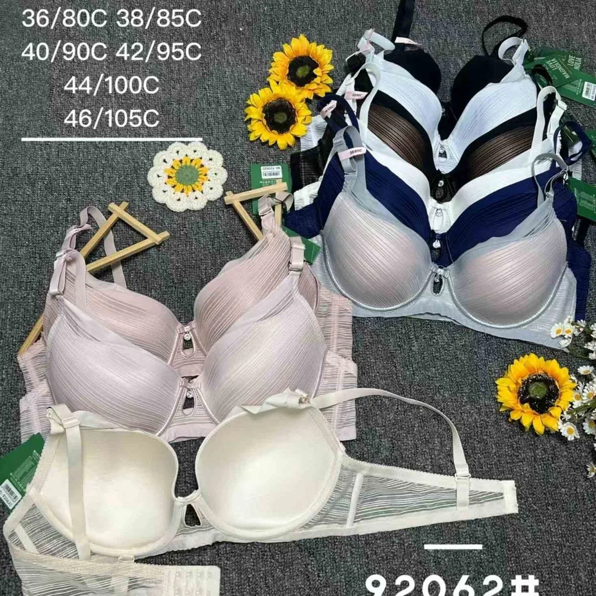 Biustonosz damski push-up 36/80C-46/105C różne kolory