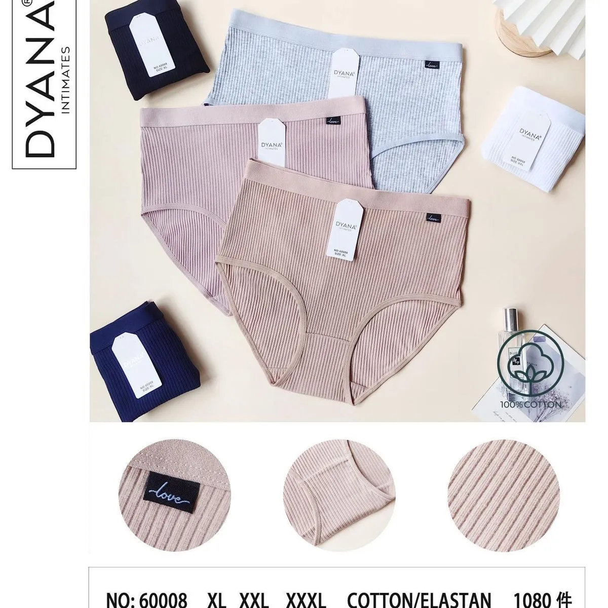 Majtki damskie DYNY beżowe szare czarne XXL XXXL