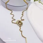 Łańcuszek damski 60cm ze swirl zawieszką 316L