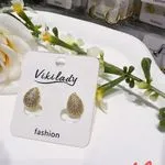 Kolczyki damskie Vikilady grube krople złote z cyrkoniami