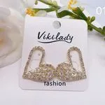 Kolczyki damskie serce z cyrkoniami Vikikilady 013