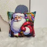 Poszewki na poduszkę 40x40cm Mikołaj z workiem prezentów