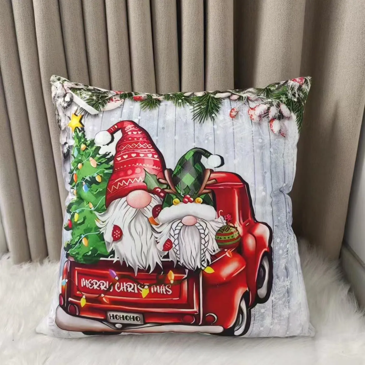 Poszewki na poduszkę 40x40cm Gnomy w Czerwonej Ciężarówce