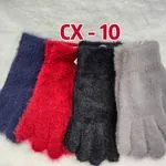 Rękawiczki damskie futrzane CX-10 granat/czerwony/czarny/szary