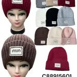 Czapki damskie beanie MIN z akrylu i agory 12 szt