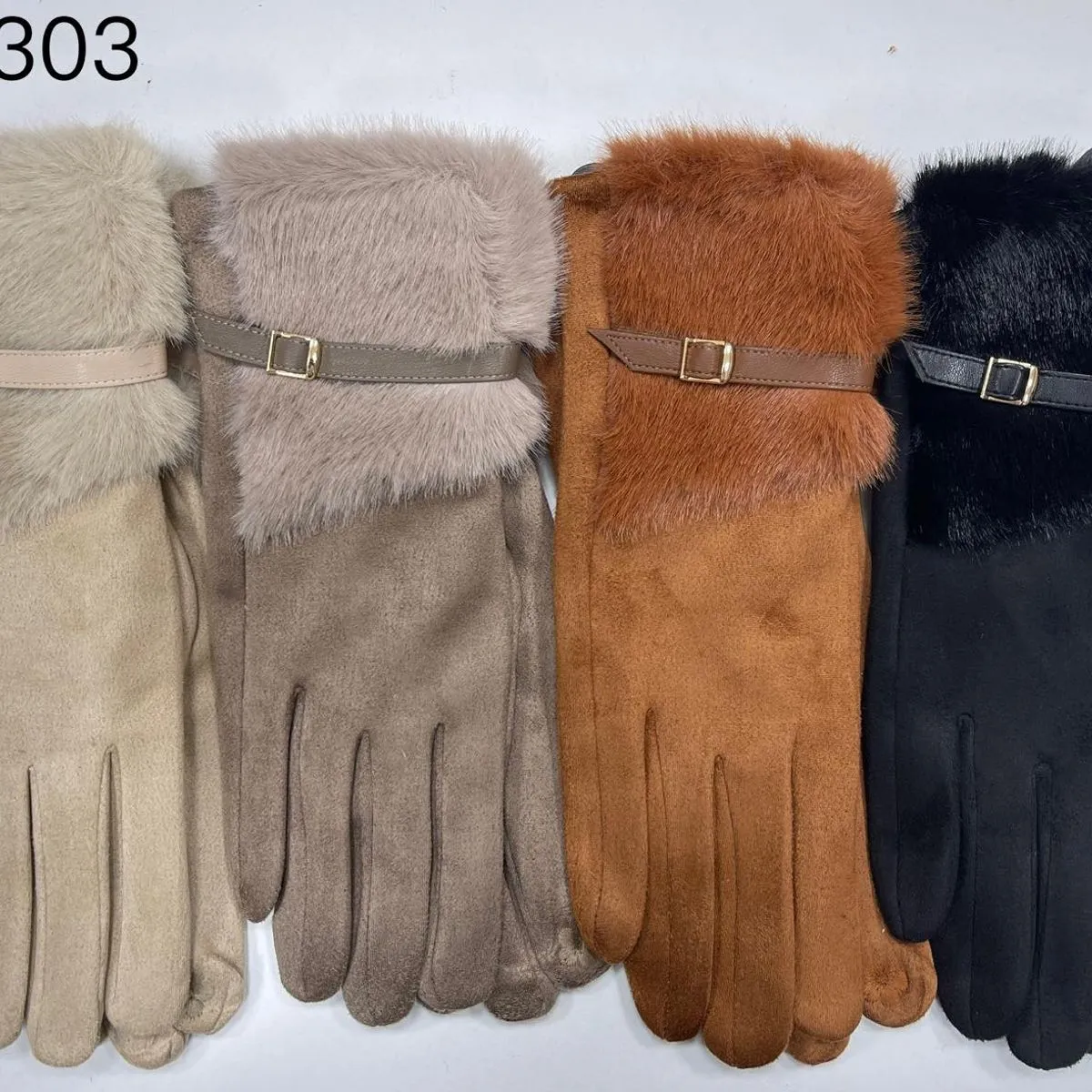 Rękawiczki damskie futrzane DT-303, 4 kolory