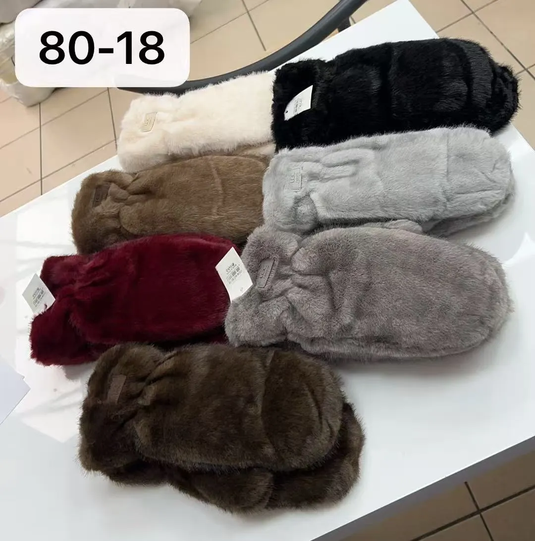 Rękawiczki damskie futrzane 80-18, różne kolory