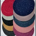 Czapki damskie beanie z cekinami, 12 szt