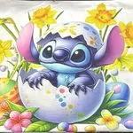 Poszewka 40x40cm Stitch z jajkiem wielkanocnym