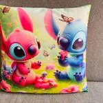 Poszewka 40x40cm Lilo & Stitch różowa i niebieska