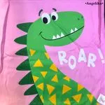 Poszewka 40x40cm Dino Zielony na Różowym Angelika