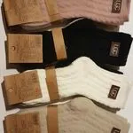 Skarpetki damskie UGG warkoczowe beżowe/czarne/białe