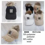 Czapki damskie beanie z pomponem mix 4 szt 6608