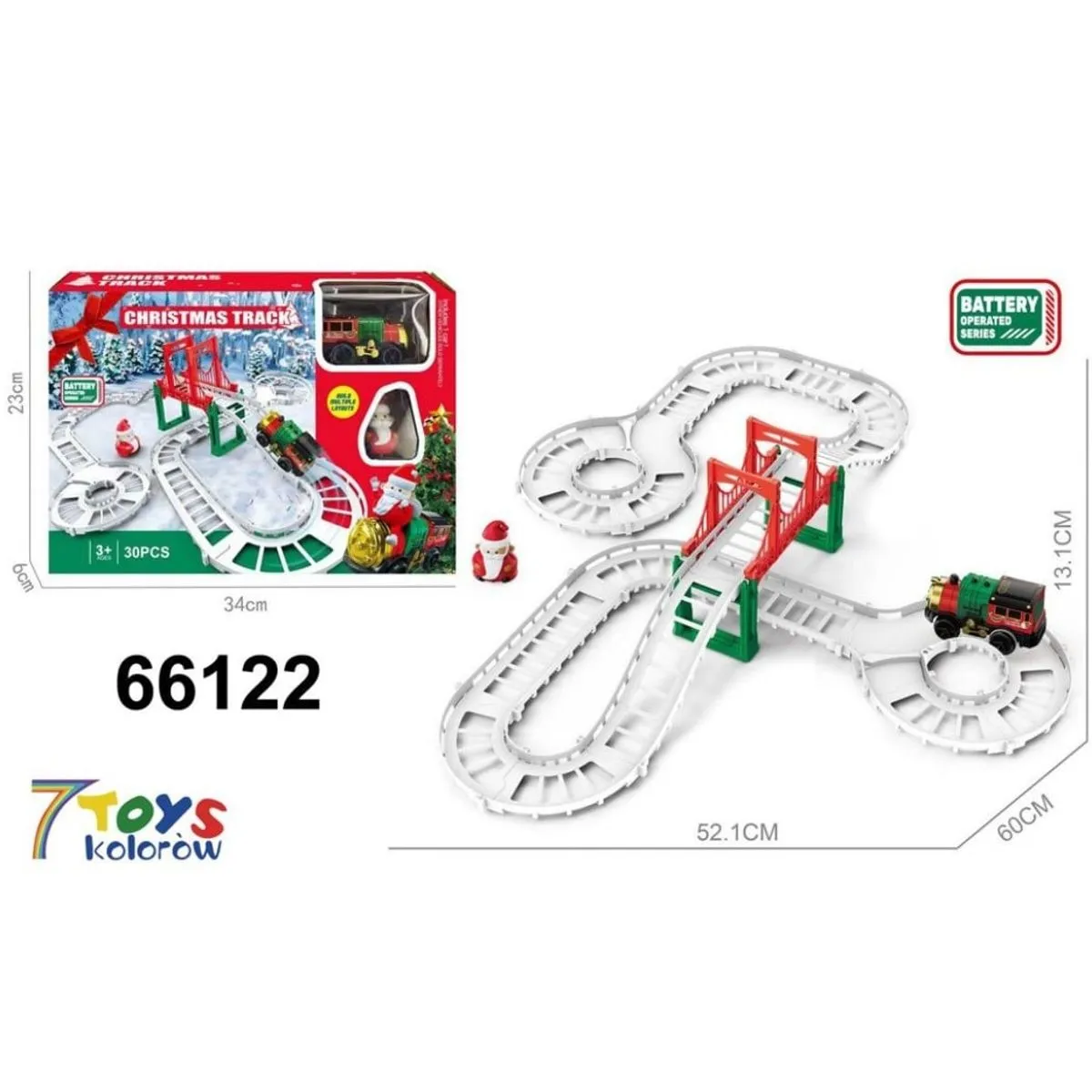 Zabawka Christmas Track Tor Kolejowy Świąteczny 52x60cm