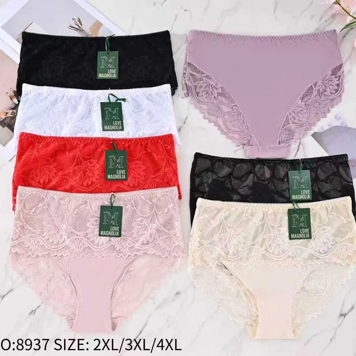 Majtki damskie koronkowe NO-8937 2XL/3XL/4XL