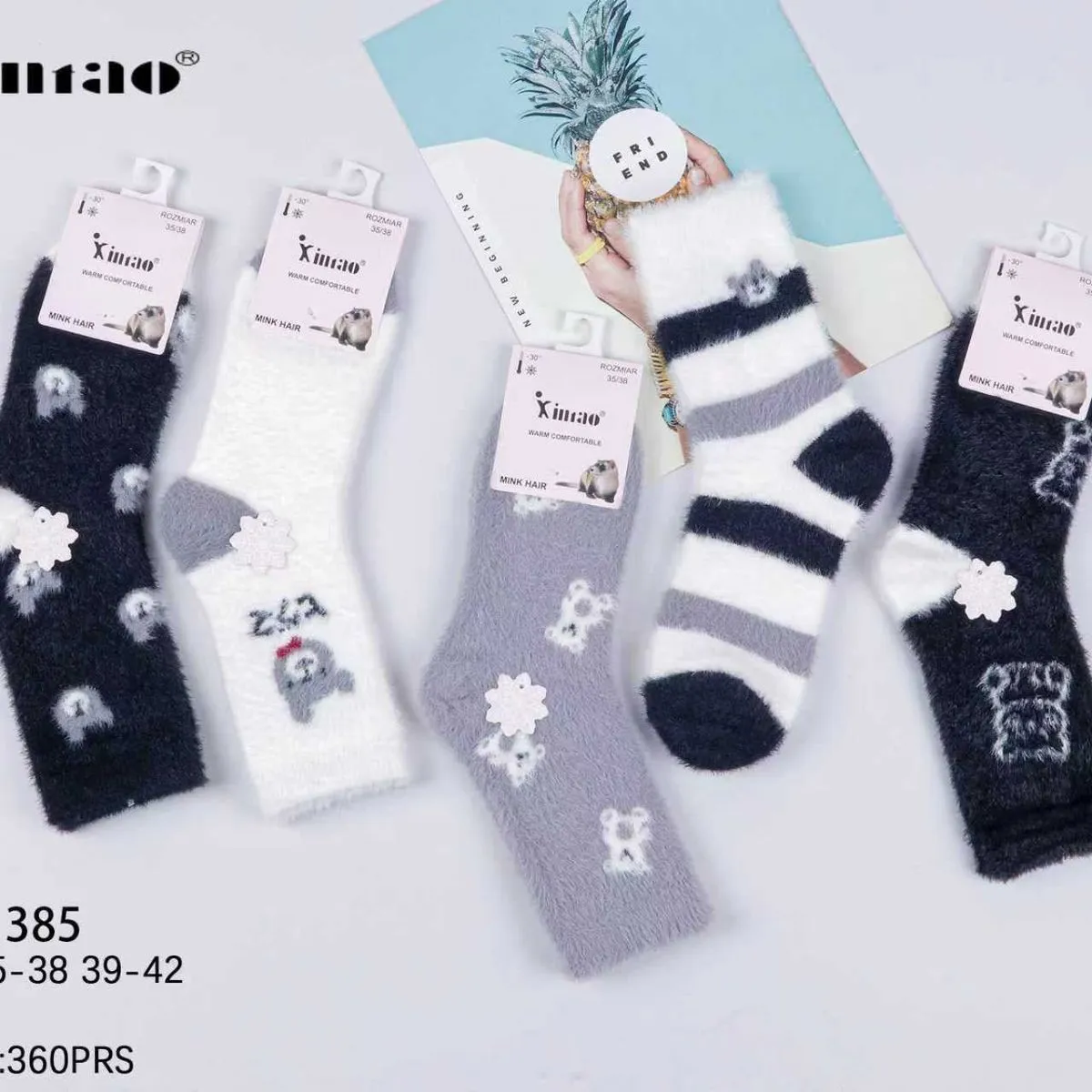 Skarpetki damskie zimowe Xinnao 39-42, 30GRS/opak
