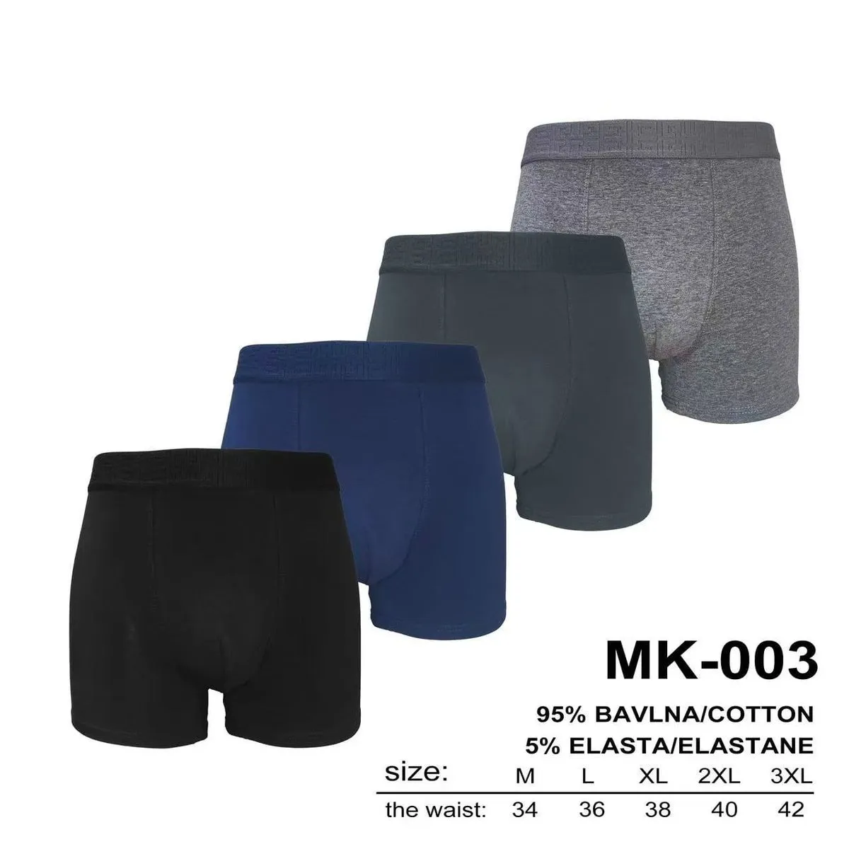 Bokserki męskie MK-003 M-3XL 95% bawełna