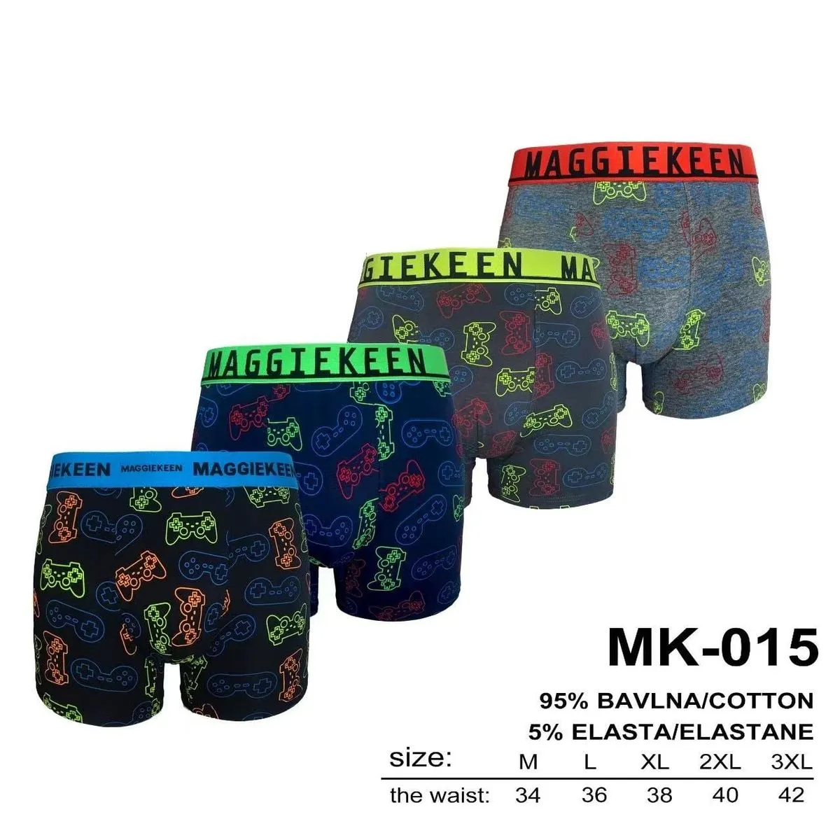 Bokserki męskie M-3XL MK-015 z motywem gamepadów