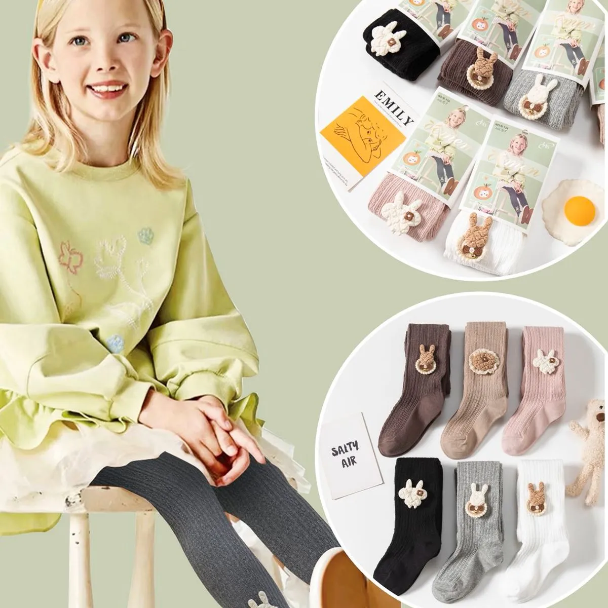 Rajstopy dla dzieci z króliczkami 28PCS roz. B-1 2-3 4-5