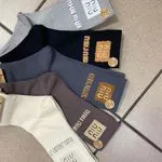 Skarpetki damskie prążkowane z napisem MU MU, 5 kolorów