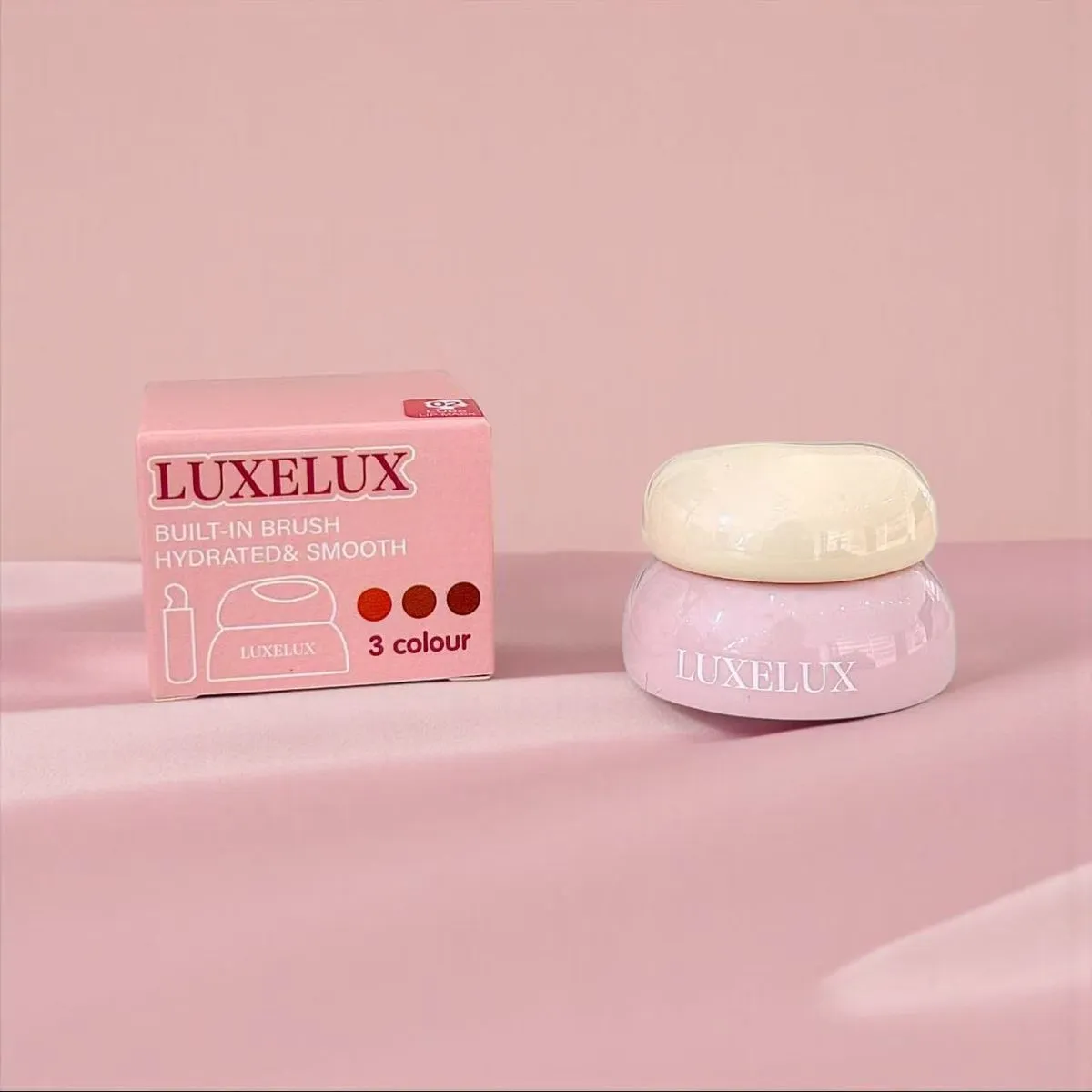 Nawilżająca Maseczka do Ust LUXELUX Built-in Brush 3 Kolory