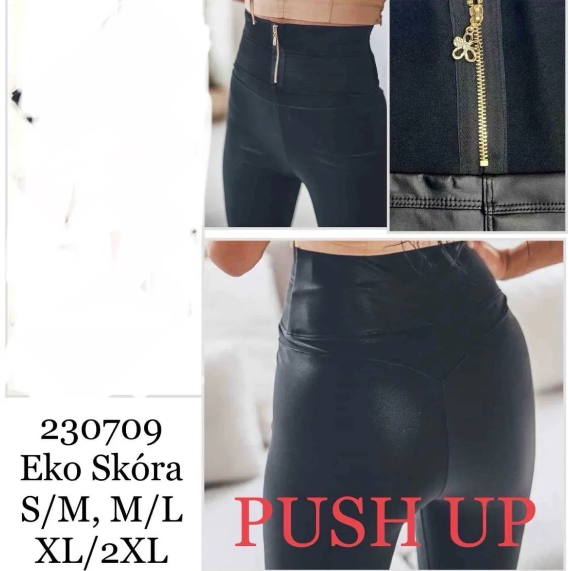 Leggingsy damskie push up ze skóry S/M, M/L, XL/2XL