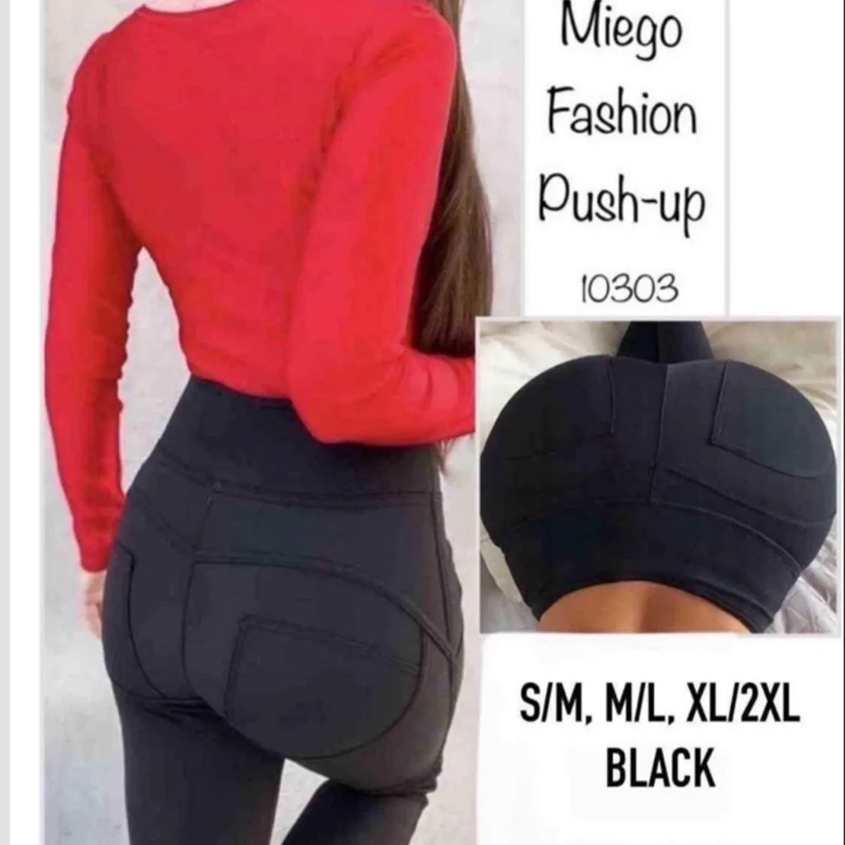 Legginsy damskie push-up Miego Fashion S/M L XL XXL czarne