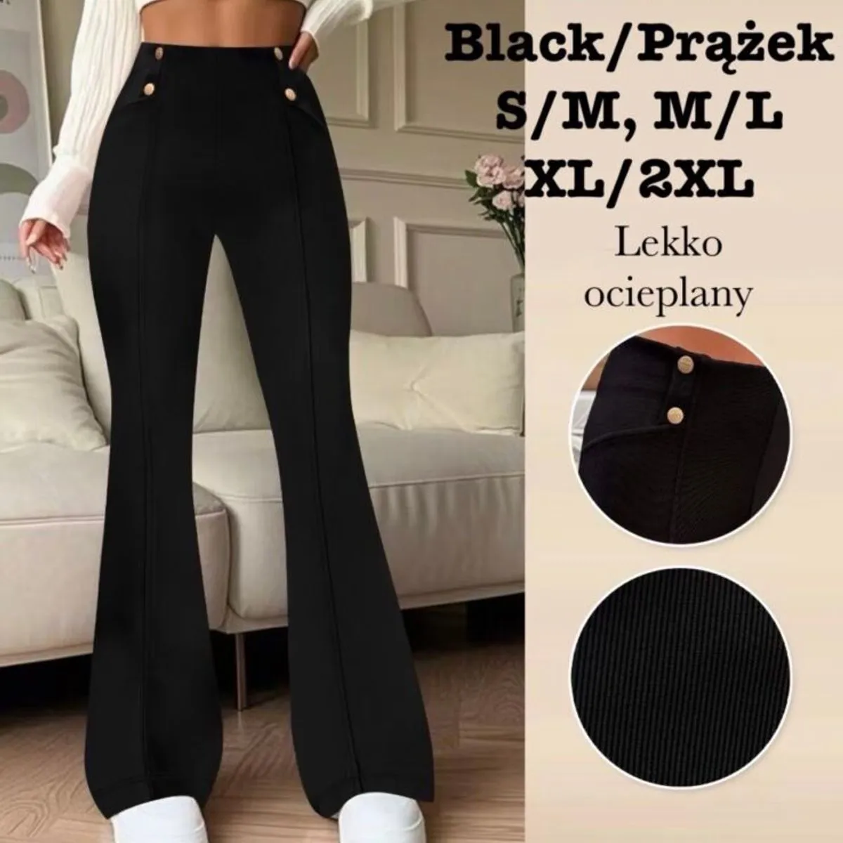 Legginsy damskie czarne H390308 S/M/L/XL