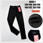 Legginsy Thermo dla Dzieci Czarne Prążkowane
