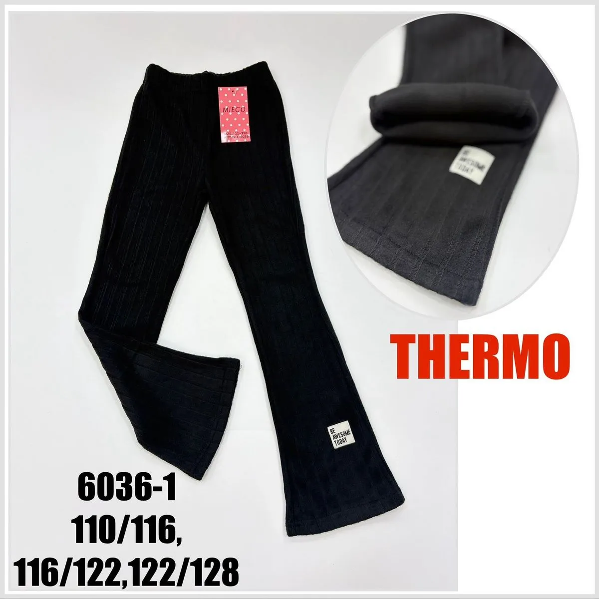 Leggingsy Thermo dla Dzieci Czarne 110/116-122/128