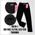 Leggingsy Thermo dla Dzieci Czarne Prążkowane 98/104-122/128